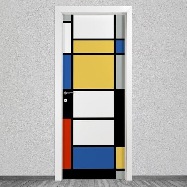 Samolepka na dvere LineArtistica Mondrian 2, 80 × 215 cm