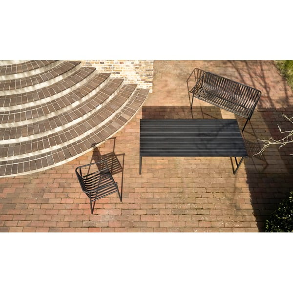 Čierna kovová záhradná lavica Villa – Hübsch-image-2