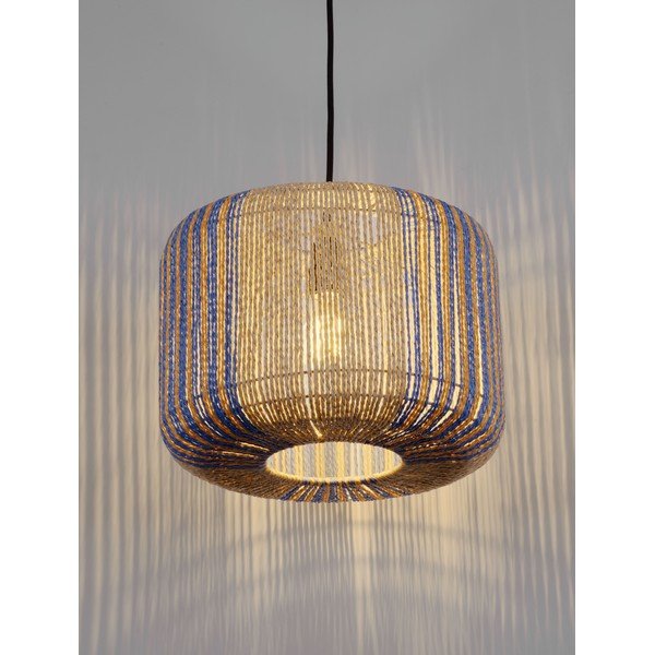 Modré/v prírodnej farbe povrazové závesné svietidlo ø 33 cm Abby – Nova Luce-image-1