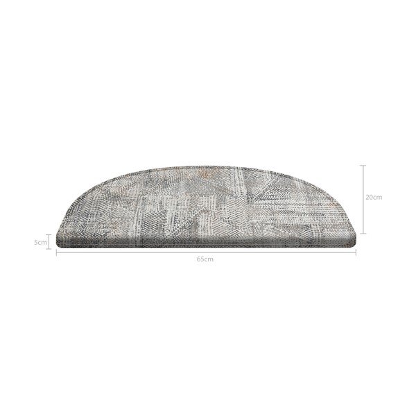 Sivé nášľapy na schody v súprave 16 ks 65x20 cm Horizon - Vitaus-image-4