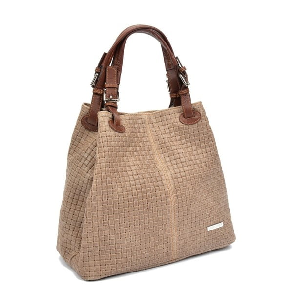 Hnedosivá kožená kabelka Isabella Rhea 858-image-3