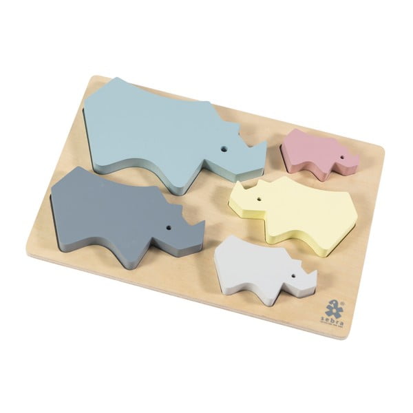 Detské drevené puzzle Sebra Rhino