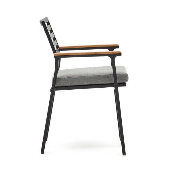 Čierna kovová záhradná stolička Bona - Kave Home-image-3