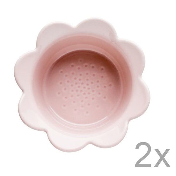 Sada 2 misiek Sagaform Piccadilly Kvetinky, 13 x 6,5 cm, ružová
