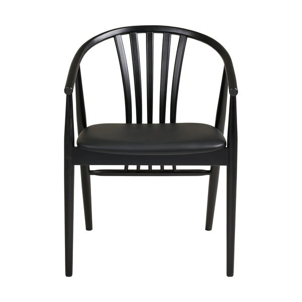 Čierna jedálenská stolička s podrúčkami z bukového dreva Agustin – House Nordic-image-2