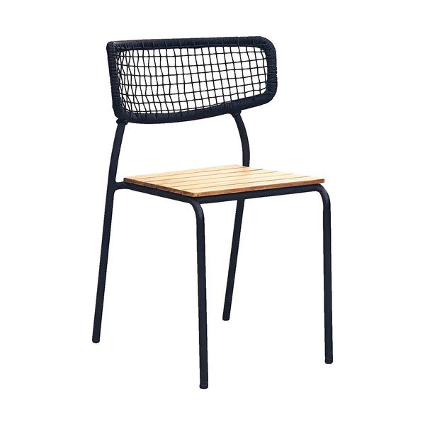 Čierne kovové záhradné stoličky v súprave 4 ks Nashville – House Nordic