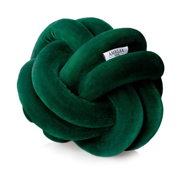 Zelený dekoratívny vankúš AmeliaHome Nancy Knot Grey