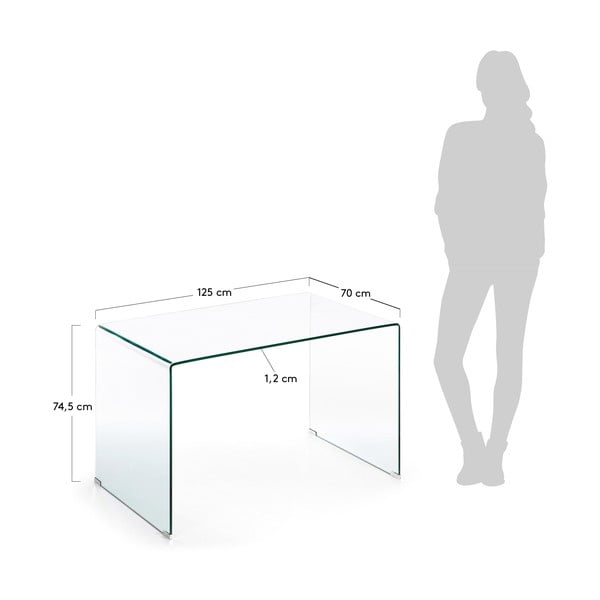 Sklenený pracovný stôl 70x125 cm Burano – Kave Home-image-4