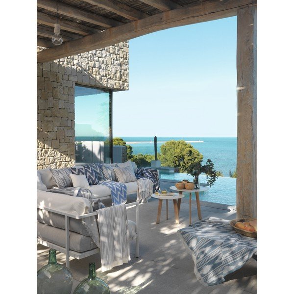 Sivo-modrý pléd s podielom bavlny Euromant Mallorca, 140 x 180 cm-image-2