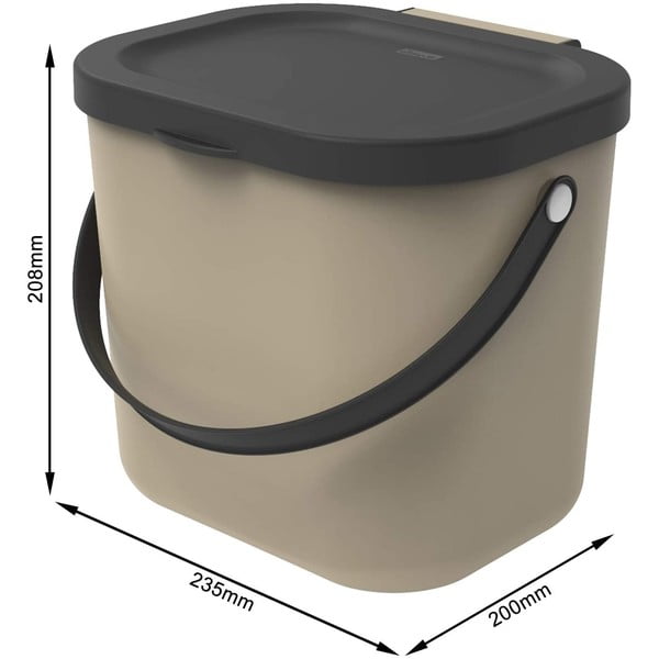 Svetlohnedá nádoba na kompostovateľný odpad 6 l Albula – Rotho-image-2
