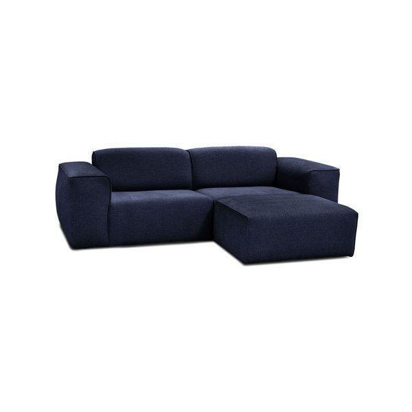 Modrá trojmiestna pohovka s pufom Cosmopolitan Design Phoenix-image-1