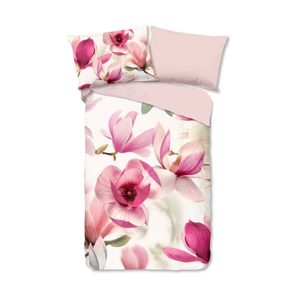 Ružové bavlnené obliečky na jednolôžko 140x200 cm – Good Morning