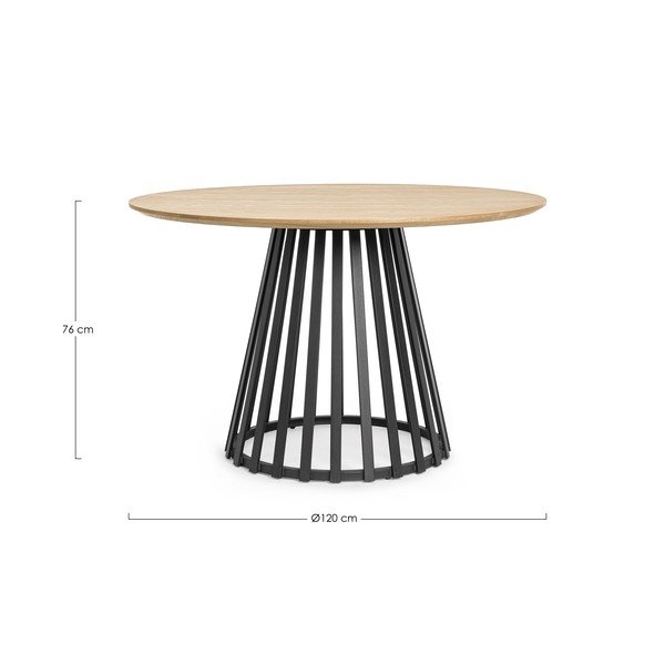 Okrúhly jedálenský stôl s doskou v dekore jaseňového dreva ø 120 cm Cillian – Bizzotto-image-4