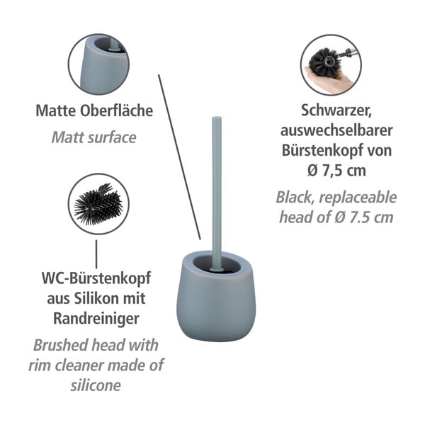 Sivá keramická toaletná kefa Wenko Badi-image-3