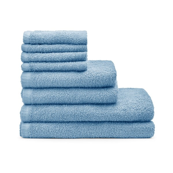 Modré rýchloschnúce/froté bavlnené uteráky a osušky v súprave 8 ks Quick Dry – Catherine Lansfield