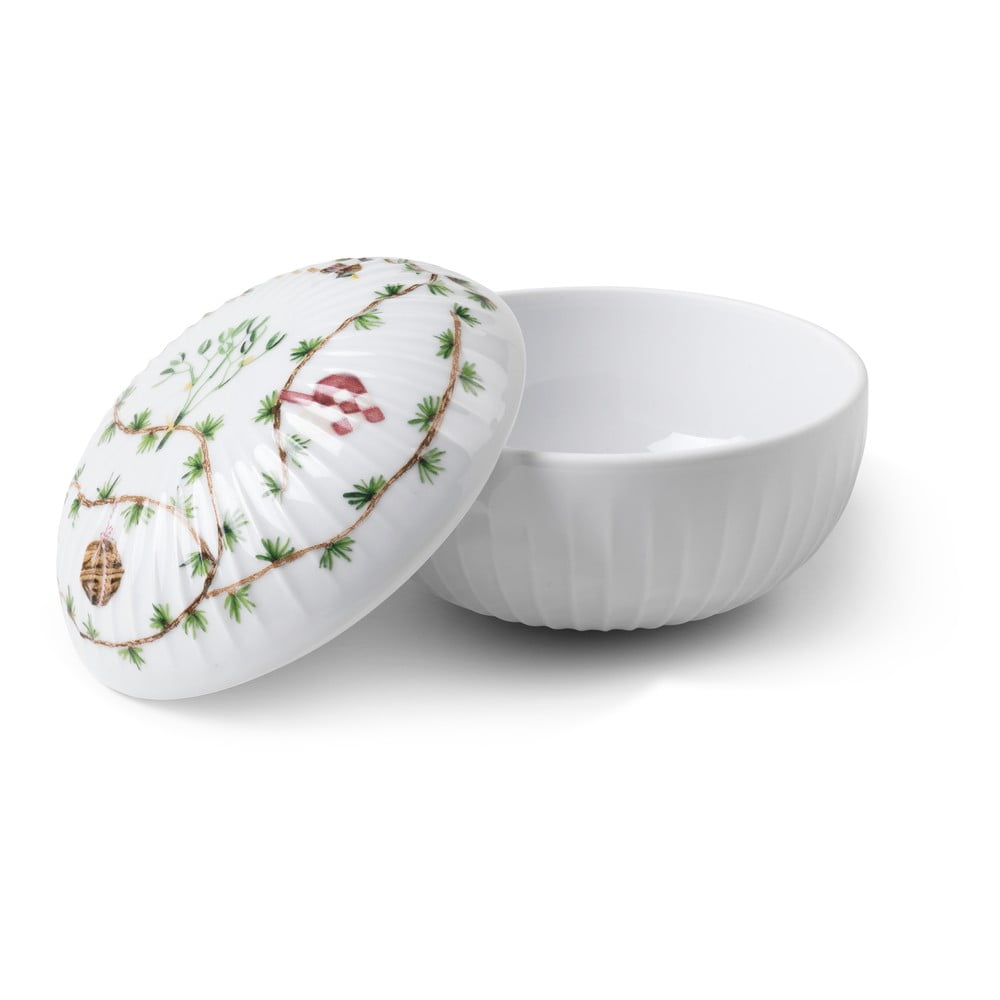 Biela porcelánová vianočná dóza na cukrovinky Kähler Design Hammershøi