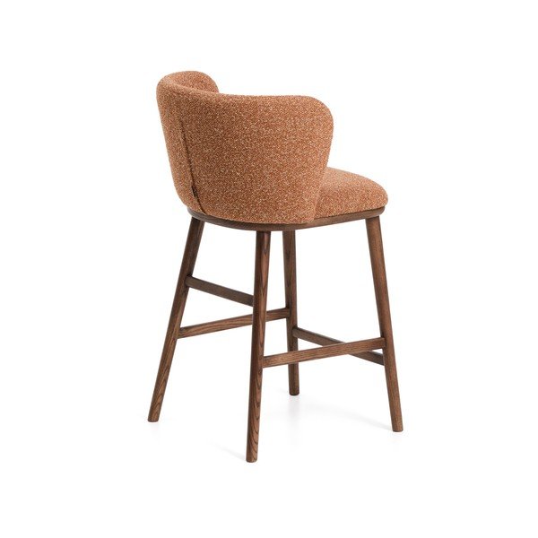 Čalúnená barová stolička v terakotovej farbe (výška sedadla 65 cm) Ciselia – Kave Home-image-3