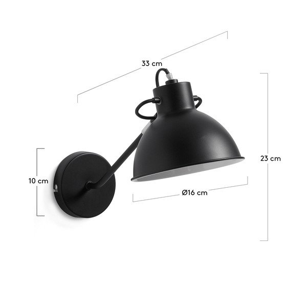 Čierna nástenná lampa Kave Home Odalis-image-3