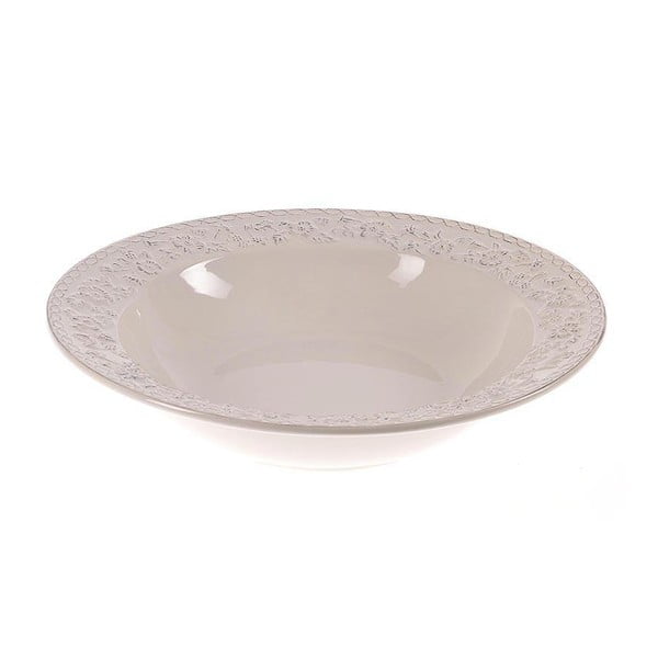 Keramický hlboký tanier White Brushed, 35 cm