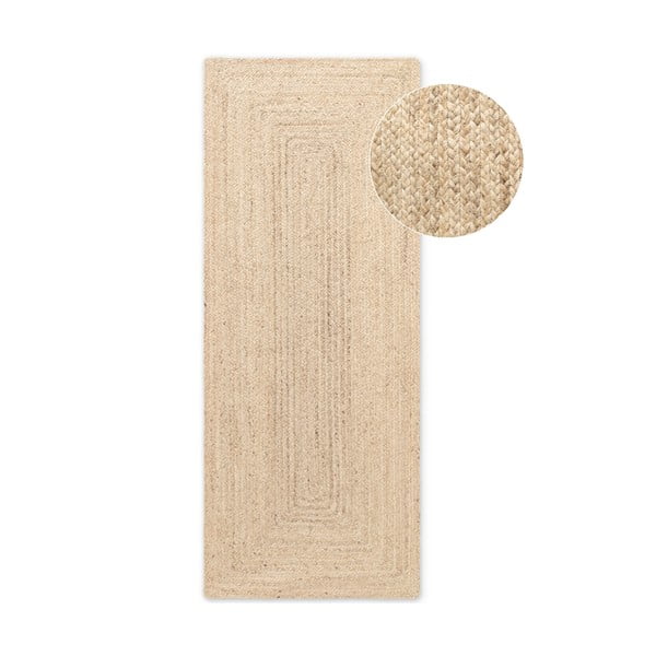 Obojstranný/ručne tkaný jutový behúň vo svetloprírodnej farbe 80x200 cm Sharmila Natural White – Hanse Home