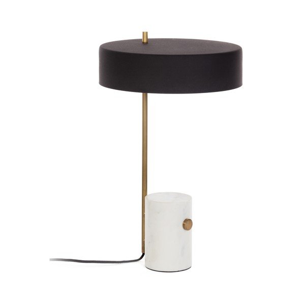 Bielo-čierna stolová lampa s kovovým tienidlom (výška 53 cm) Phant - Kave Home