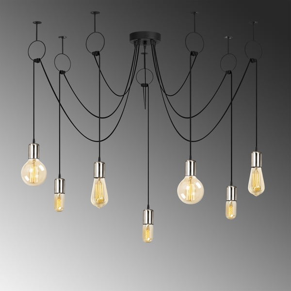Čierne závesné svietidlo pre 7 žiaroviek Opviq lights Sirin-image-1
