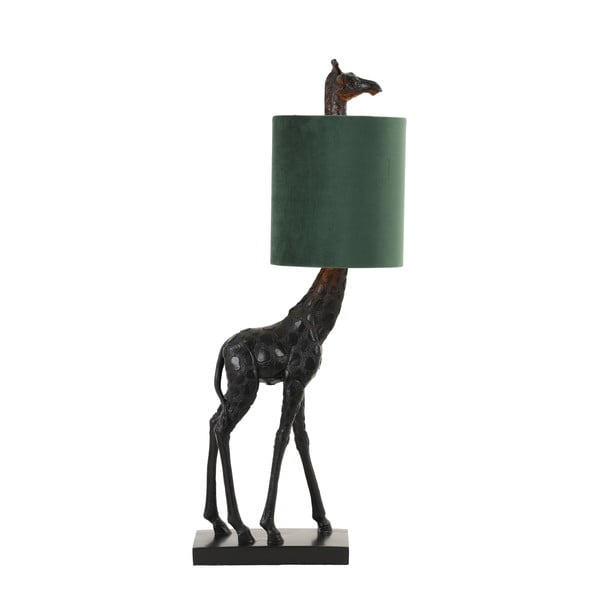 Tmavozeleno-čierna stolová lampa (výška 61 cm) Giraffe - Light & Living