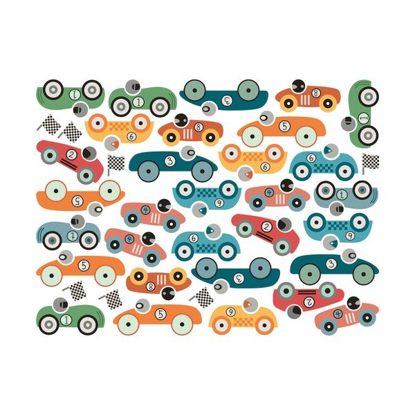 Sada 30 samolepiek na stenu Ambiance Racing Cars-image-1