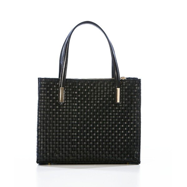 Kožená kabelka Suede Braid Black-image-1