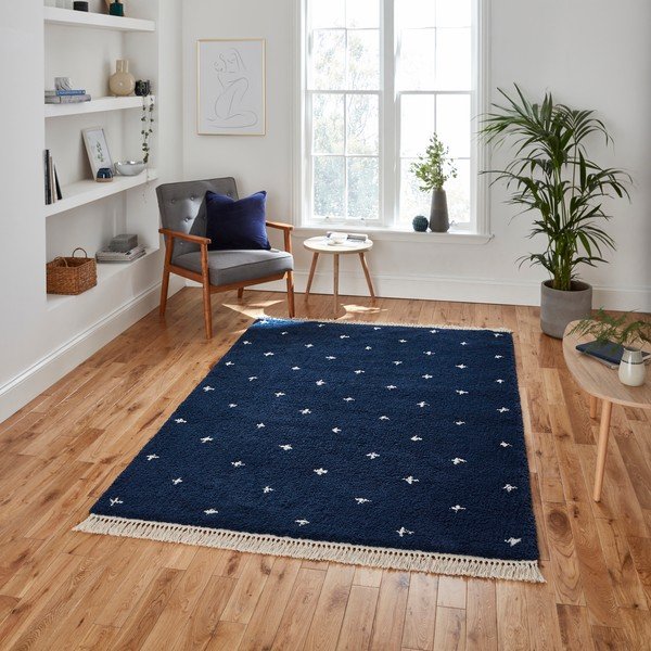 Námornícky modrý koberec Think Rugs Boho Dots, 160 x 220 cm-image-1