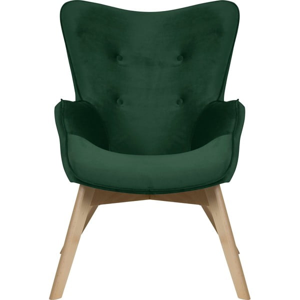 Tmavozelené zamatové kreslo Niko – Ropez-image-2