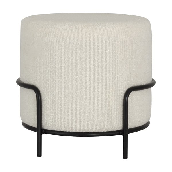 Biely taburet z textílie bouclé Carl – Tenzo-image-3