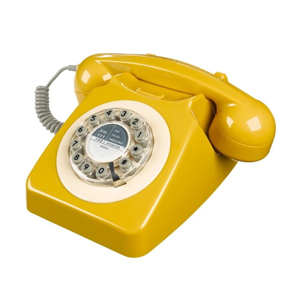 Retro funkčný telefón Serie 746 Mustard