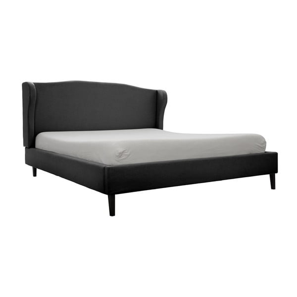 Čierna posteľ s čiernymi nohami Vivonita Windsor, 160 × 200 cm
