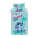 Modrá bavlnená detská obliečka na jednolôžko 140x200 cm Lilo a Stitch "Hawaii"  – Jerry Fabrics