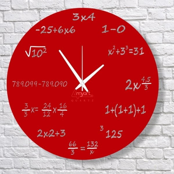 Nástenné hodiny Red Maths