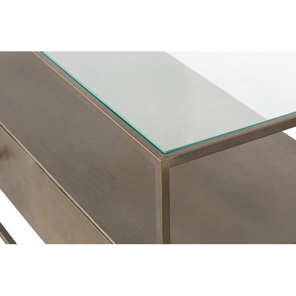 Kovový TV stolík v zlatej farbe 115x50 cm Depart – BePureHome-image-1
