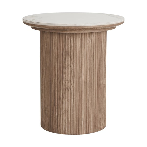 Okrúhly odkladací stolík s doskou v dekore mramoru ø 45 cm Athens – House Nordic-image-4