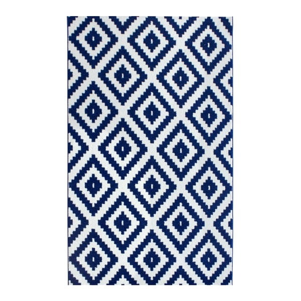 Modro-biely koberec Merro Mosaic Navy, 200 × 300 cm
