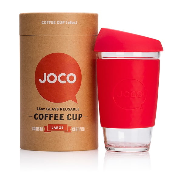 Eko hrnček na kávu Joco Cup 454 ml, červený