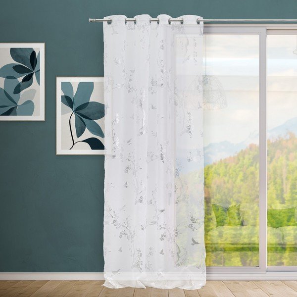 Biela/v striebornej farbe záclona 140x260 cm Paradis – Casa Selección-image-1