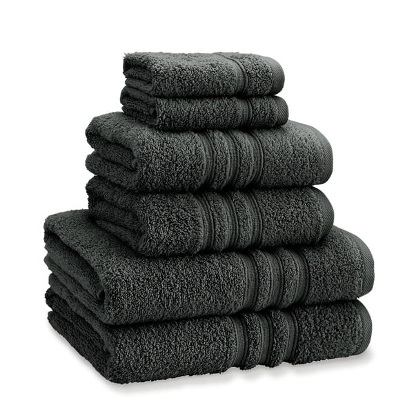 Tmavosivé froté bavlnené uteráky a osušky v súprave 6 ks Zero Twist – Catherine Lansfield