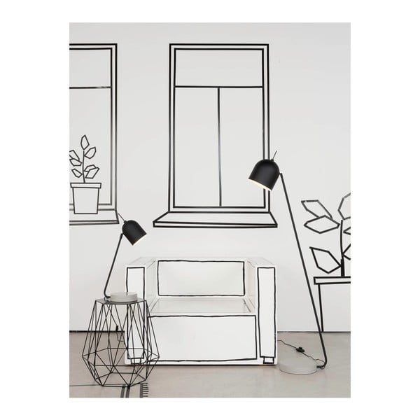 Čierno-sivá stolová lampa s kovovým tienidlom (výška 57 cm) Madrid – it's about RoMi-image-3