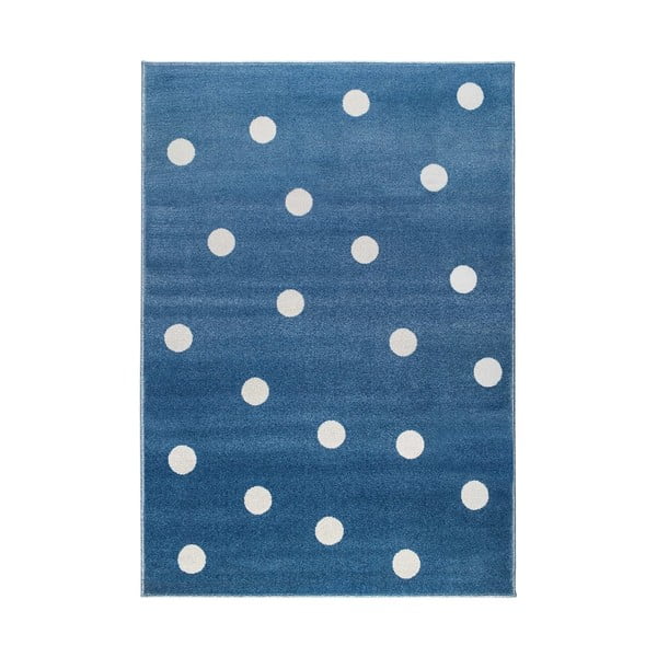 Modrý koberec s bodkami KICOTI Azure, 200 × 280 cm
