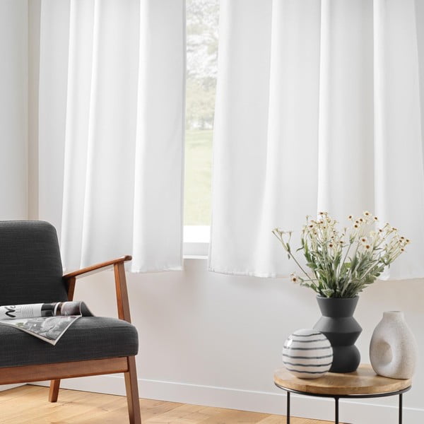 Biely termo záves z mikrovlákna 135x180 cm Micropolar – douceur d'intérieur-image-1