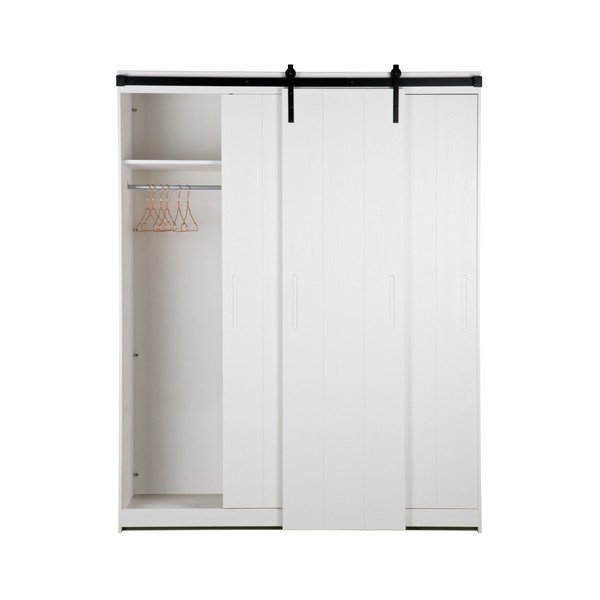 Biela konštrukcia skrine s posuvnými dvermi WOOOD Luuk-image-4