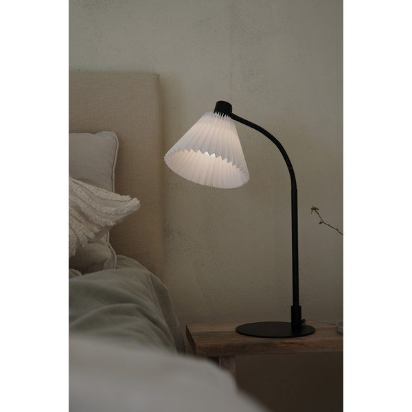 Bielo-čierna stolová lampa s textilným tienidlom (výška 59 cm) Mira – Markslöjd-image-2