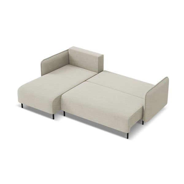 Béžová rozkladacia/s úložným priestorom rohová pohovka (ľavý roh) Luana – Makamii-image-2