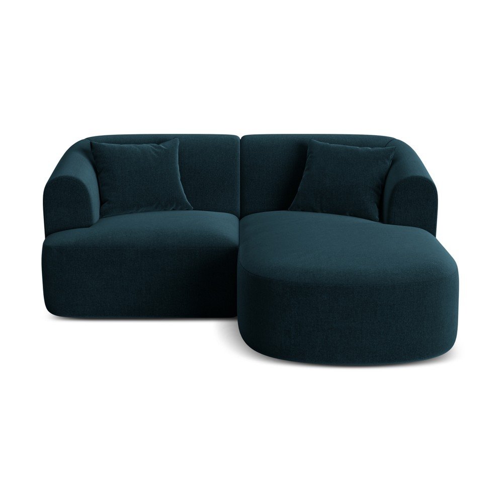 Zamatová rohová pohovka v petrolejovej farbe (pravý roh/s leňoškou) Campi – Cosmopolitan Design