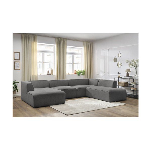 Tmavosivá modulárna rohová pohovka (pravý roh/do tvaru "U") Megeve – Bobochic Paris-image-3